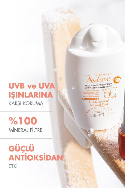 Avene Mineral Sunscreen SPF 50+ - Lightweight, Non-Greasy Protection for Sensitive Skin