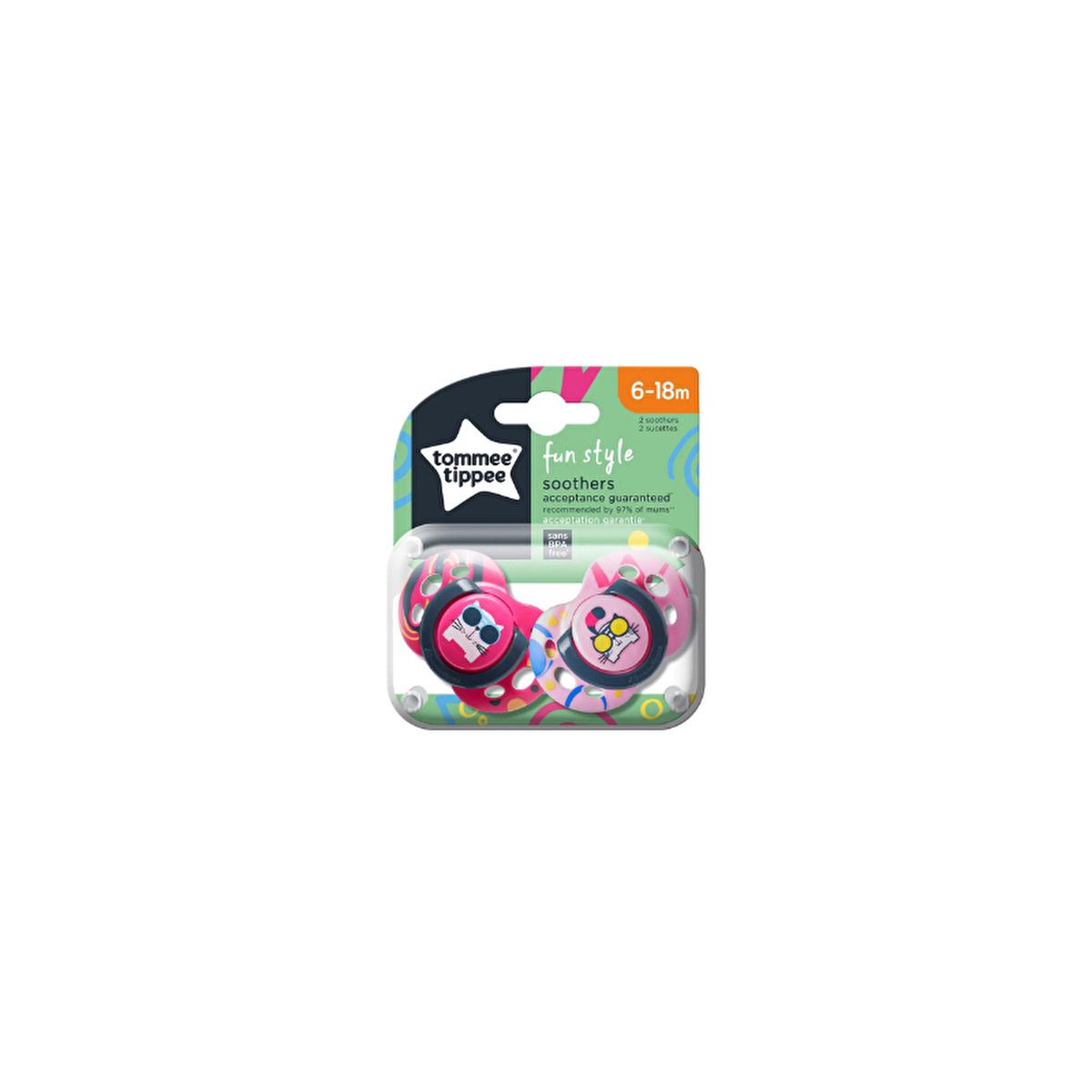 Tommee Tippee Orthodontic Baby Pacifier 2-Pack 6-18 Months - BPA-Free, Soft Silicone