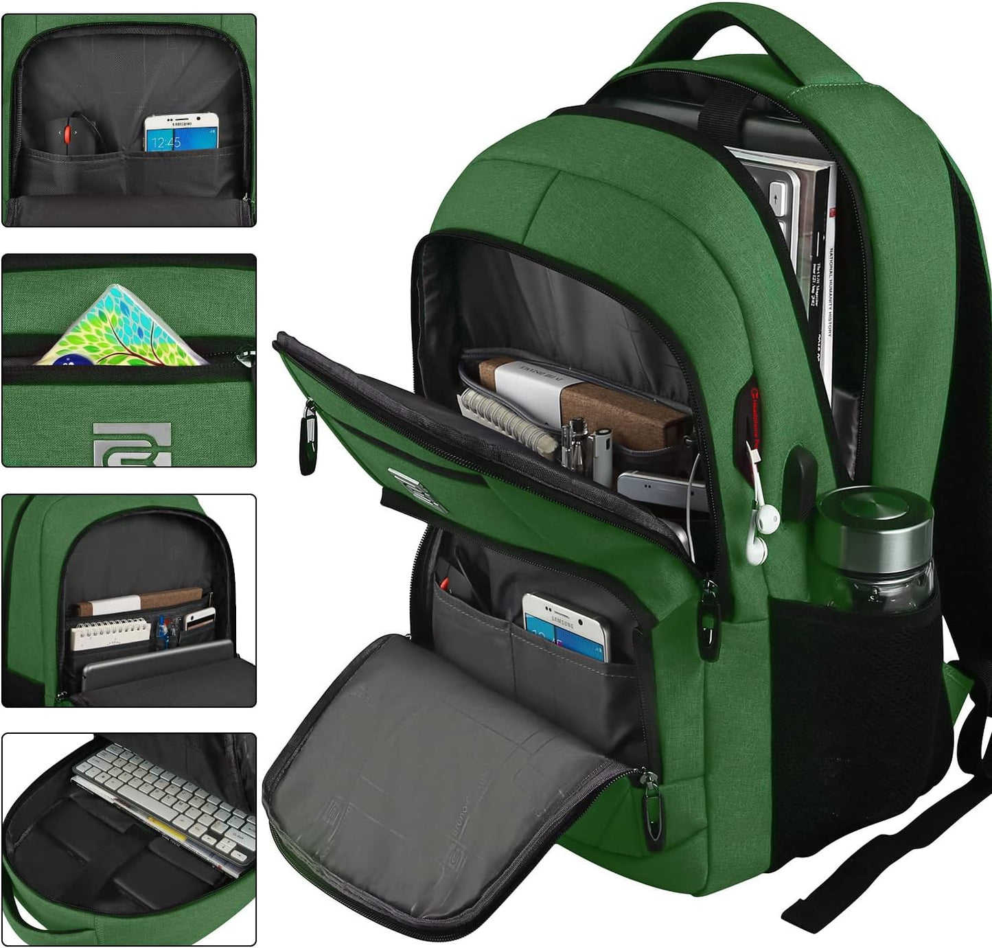Slim Anti Theft Laptop Backpack 15.6 Inch USB Charging Travel Bag