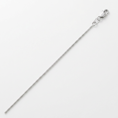 14k White Gold Classic Box Chain 0.7mm