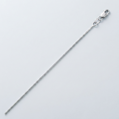 14k White Gold Classic Box Chain 0.7mm