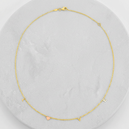 14k Two Tone Gold Love Necklace