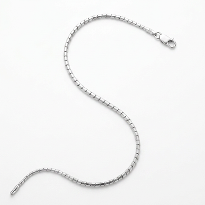 Sterling Silver Rhodium Plated Octagonal Snake Chain 0.9mm