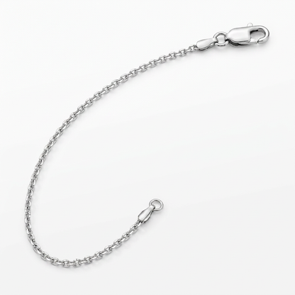 14k White Diamond Cut Cable Link Chain 0.8mm