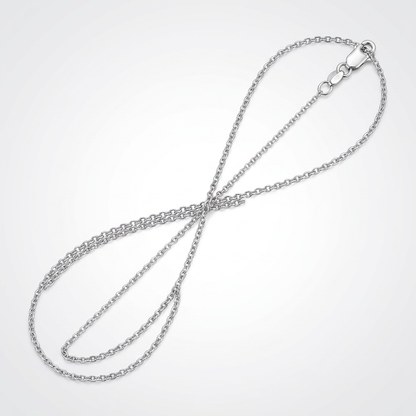 14k White Gold Round Cable Link Chain 1.2mm