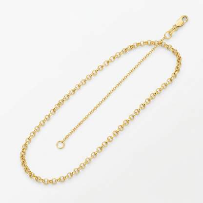 14k Yellow Gold Diamond Cut Rolo Chain 1.1mm