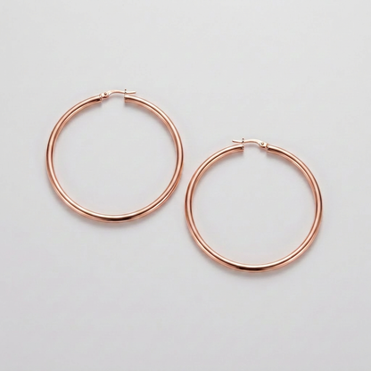14k Rose Gold Polished Hoop Earring (25 mm)