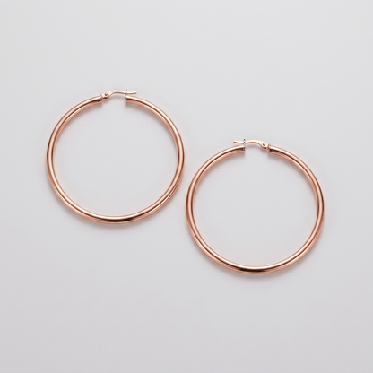 14k Rose Gold Polished Hoop Earring (25 mm)