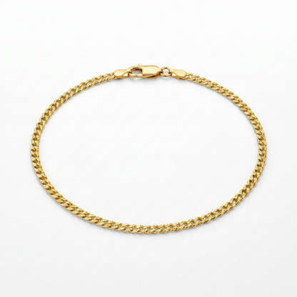 14k Yellow Gold Sparkle Anklet 1.5mm