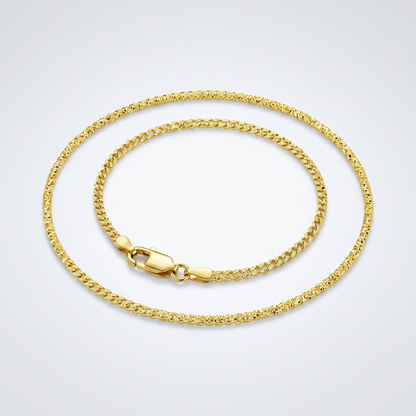 14k Yellow Gold Sparkle Anklet 1.5mm