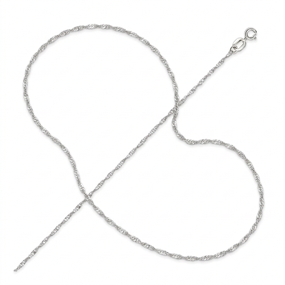 14k White Gold Singapore Chain 1.0mm