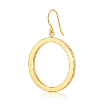 14k Yellow Gold Flat Open Tube Round Earrings