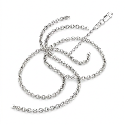 2.3mm 10k White Gold Rolo Chain