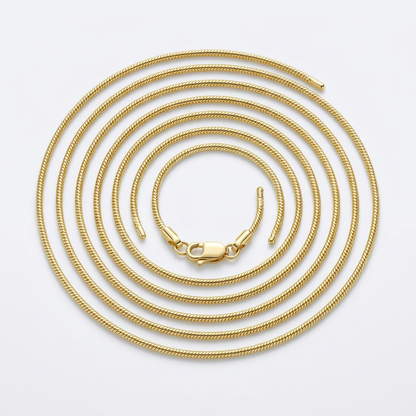 14k Yellow Gold Round Snake Chain 0.7mm