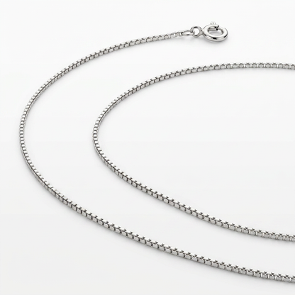 14k White Gold Classic Box Chain 0.45 mm