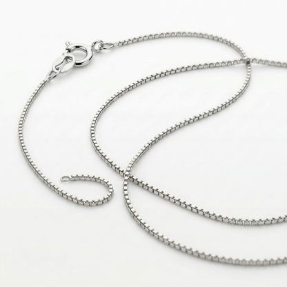 14k White Gold Classic Box Chain 0.45 mm