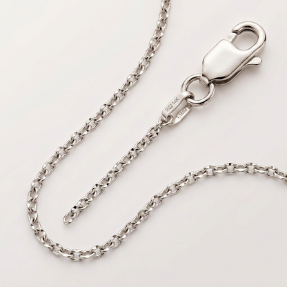 14k White Gold Diamond Cut Cable Link Chain 1.1 mm
