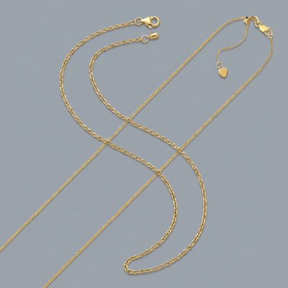 10k Yellow Gold Adjustable Cable Chain 0.9mm