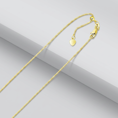 10k Yellow Gold Adjustable Box Chain 0.85mm