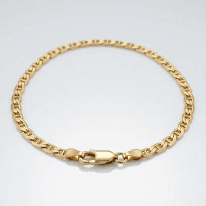 10k Yellow Gold Mariner Link Anklet 1.7mm
