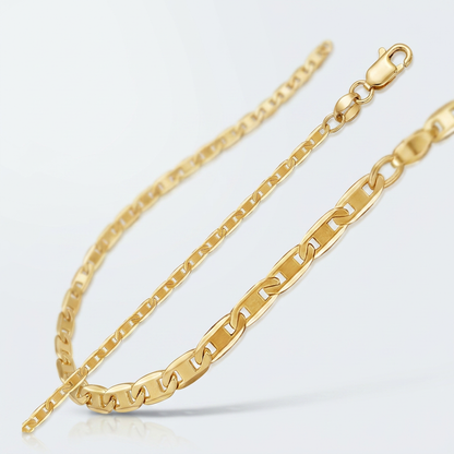 10k Yellow Gold Mariner Link Anklet 1.7mm