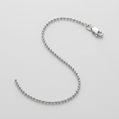 14k White Gold Bead Chain 1.0mm