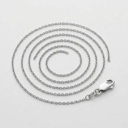 14k White Gold Oval Cable Link Chain 0.6mm