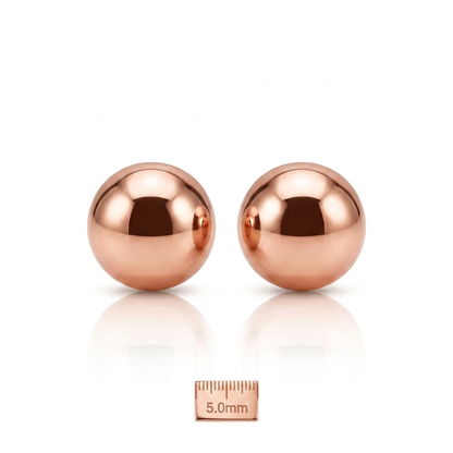 14k Rose Gold Round Stud Earrings (5.0 mm)