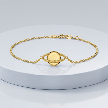 14K Yellow Gold Saturn Bracelet