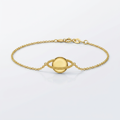 14K Yellow Gold Saturn Bracelet