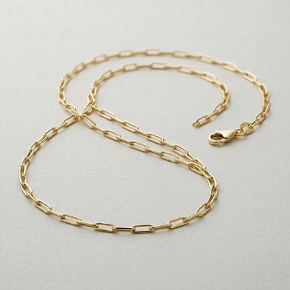 14K Yellow Gold Fine Paperclip Chain (1.5mm)