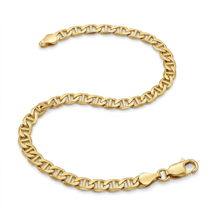 4.5mm 10k Yellow Gold Mariner Link Bracelet