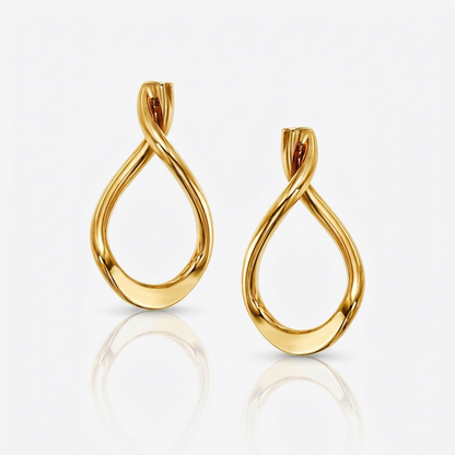 14k Yellow Gold Polished Tear Drop Earrings