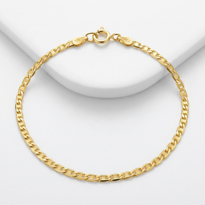 10k Yellow Gold Mariner Link Anklet 1.2mm