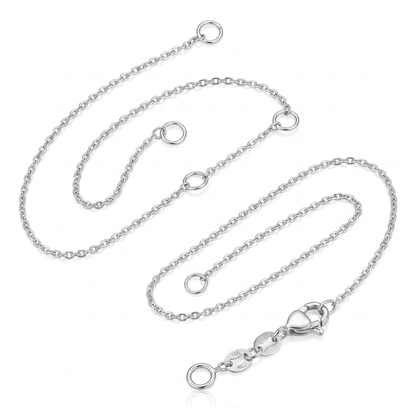 14k White Gold Adjustable Cable Chain 1.1mm