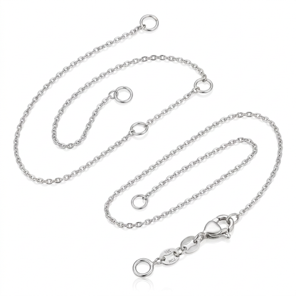 14k White Gold Adjustable Cable Chain 1.1mm