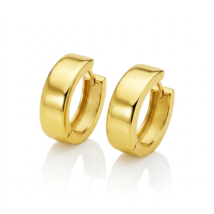 14k Yellow Gold Snuggable Hoop Earrings