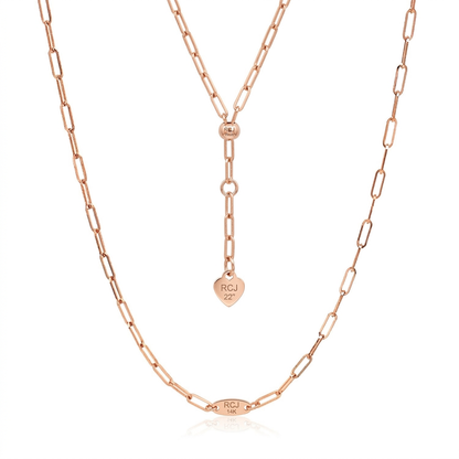 14k Rose Gold Adjustable Paperclip Chain 1.5mm