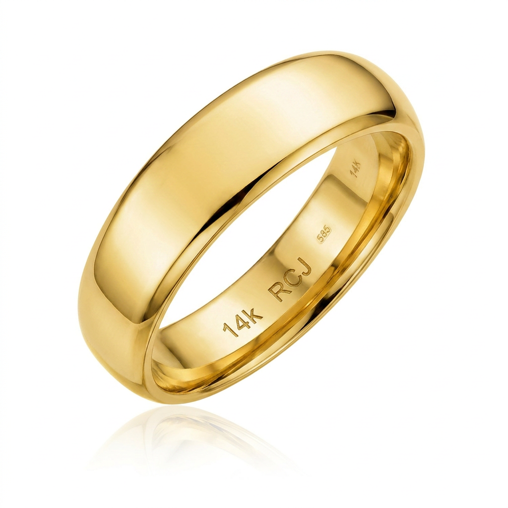 14k Yellow Gold 6mm Comfort Fit Wedding Band