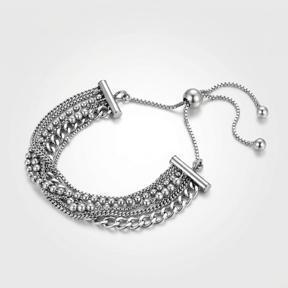 Adjustable Multi Chain Bracelet in Sterling Silver