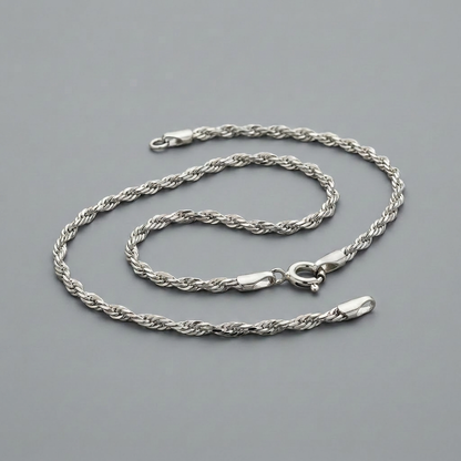10k White Gold Singapore Bracelet 1.5mm