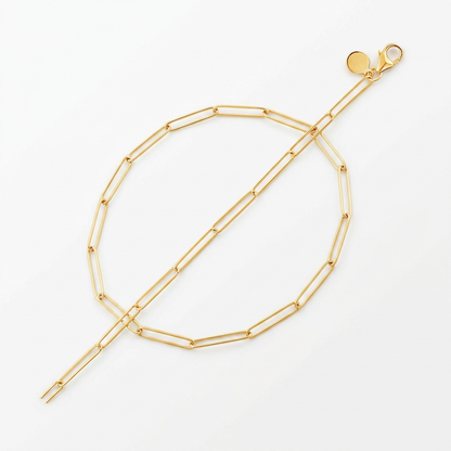 14k Yellow Gold Wire Paperclip Bracelet (2.7mm)