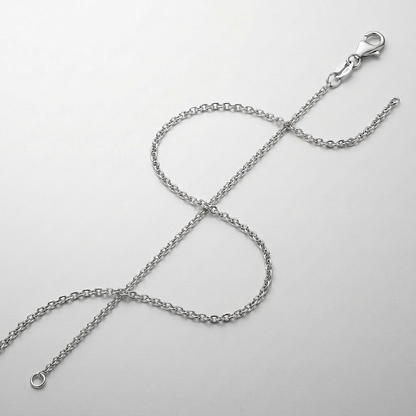 14k White Gold Round Cable Link Chain 1.3mm