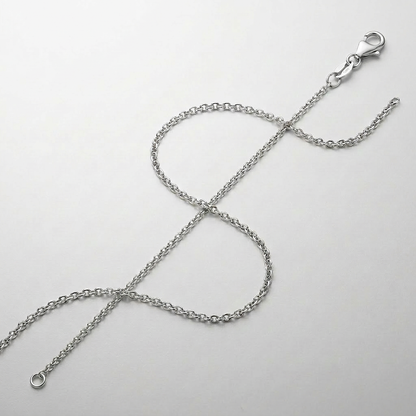 14k White Gold Round Cable Link Chain 1.3mm