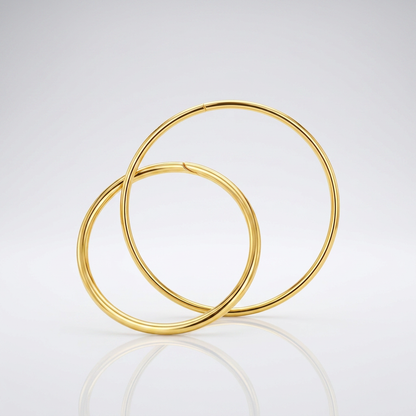 Endless Hoop Style Earrings in 14K Yellow Gold