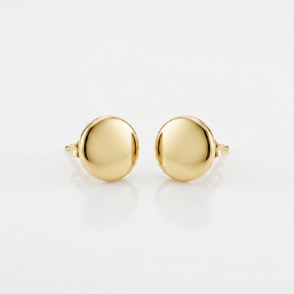 14k Yellow Gold Polished Round Post Earrings