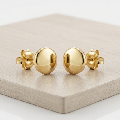 14k Yellow Gold Polished Round Post Earrings