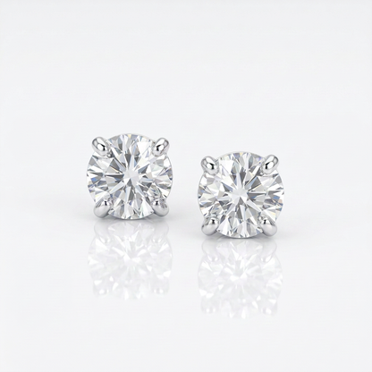 Sterling Silver 8.0mm Round CZ Stud Earrings