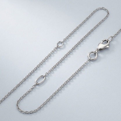 Double Extendable Cable Chain in 14k White Gold (1.2mm)