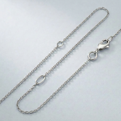Double Extendable Cable Chain in 14k White Gold (1.2mm)
